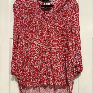Knox Rose Red Floral Button-Down Shirt
